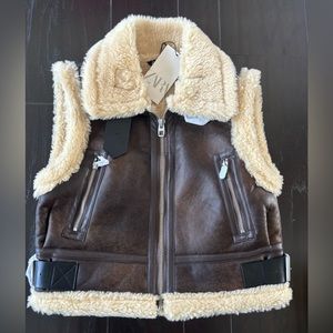 Zara cropped double faced vest